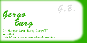 gergo burg business card